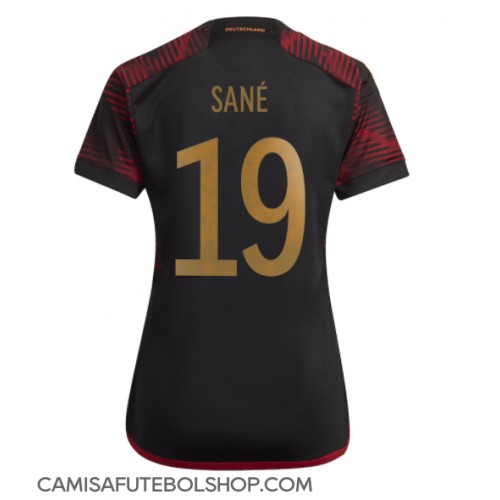 Camisa de time de futebol Alemanha Leroy Sane #19 Replicas 2º Equipamento Feminina Mundo 2022 Manga Curta